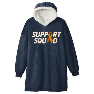 Support Squad Orange Ribbon Kidney Cancer Awareness Gift Hooded Wearable Blanket