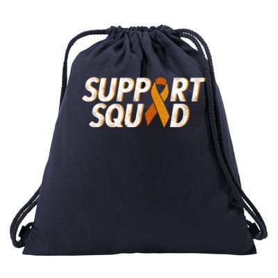 Support Squad Orange Ribbon Kidney Cancer Awareness Gift Drawstring Bag