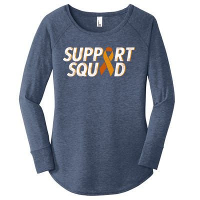 Support Squad Orange Ribbon Kidney Cancer Awareness Gift Women's Perfect Tri Tunic Long Sleeve Shirt