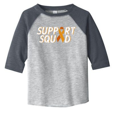 Support Squad Orange Ribbon Kidney Cancer Awareness Gift Toddler Fine Jersey T-Shirt