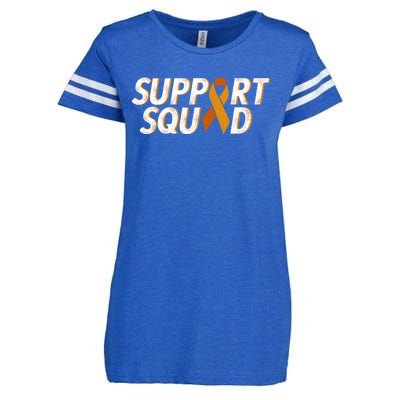 Support Squad Orange Ribbon Kidney Cancer Awareness Gift Enza Ladies Jersey Football T-Shirt