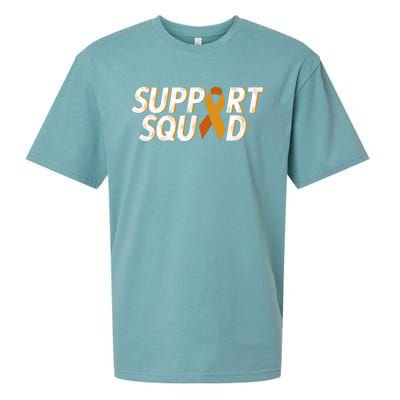 Support Squad Orange Ribbon Kidney Cancer Awareness Gift Sueded Cloud Jersey T-Shirt