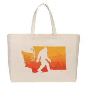 Squatchington State Of Washington Bigfoot Believer Graphic Cotton Canvas Jumbo Tote