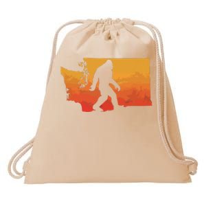 Squatchington State Of Washington Bigfoot Believer Graphic Drawstring Bag