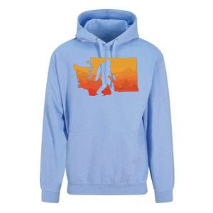 Squatchington State Of Washington Bigfoot Believer Graphic Unisex Surf Hoodie