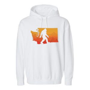 Squatchington State Of Washington Bigfoot Believer Graphic Garment-Dyed Fleece Hoodie