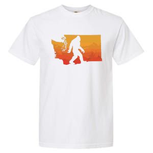 Squatchington State Of Washington Bigfoot Believer Graphic Garment-Dyed Heavyweight T-Shirt