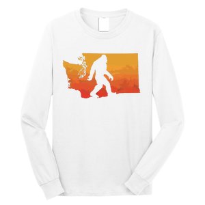 Squatchington State Of Washington Bigfoot Believer Graphic Long Sleeve Shirt