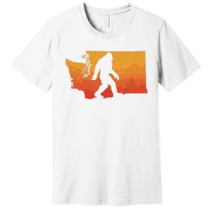 Squatchington State Of Washington Bigfoot Believer Graphic Premium T-Shirt