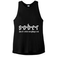 Sober Son Of A Bitch Everythings Real Alcoholics Aa Recovery Ladies PosiCharge Tri-Blend Wicking Tank