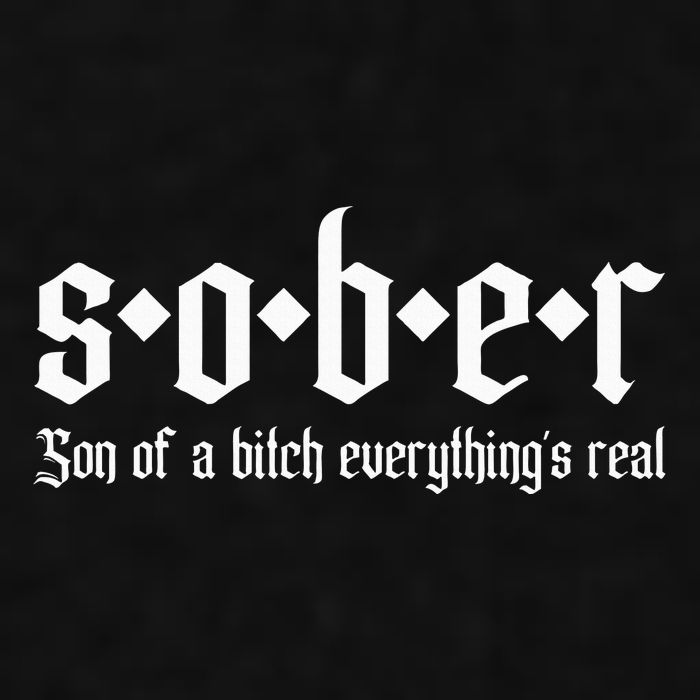 Sober Son Of A Bitch Everythings Real Alcoholics Aa Recovery Ladies PosiCharge Tri-Blend Wicking Tank
