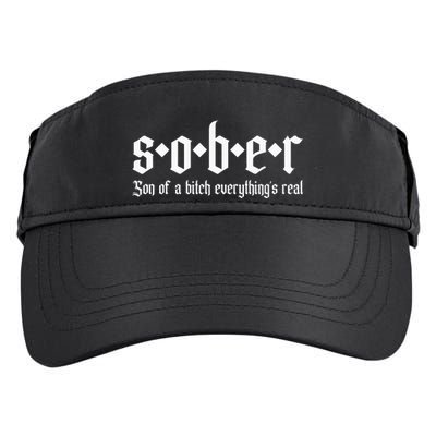 Sober Son Of A Bitch Everythings Real Alcoholics Aa Recovery Adult Drive Performance Visor