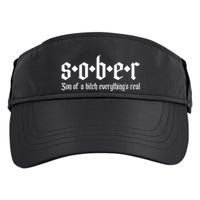 Sober Son Of A Bitch Everythings Real Alcoholics Aa Recovery Adult Drive Performance Visor