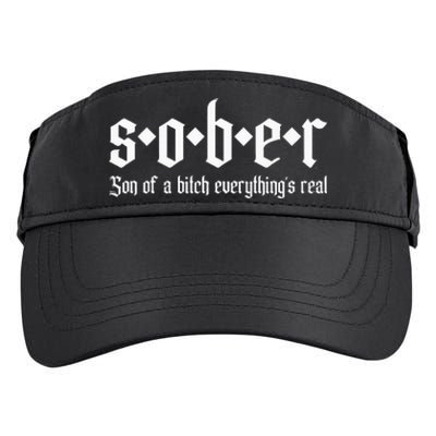 Sober Son Of A Bitch Everythings Real Alcoholics Aa Recovery Adult Drive Performance Visor