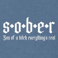 Sober Son Of A Bitch Everythings Real Alcoholics Aa Recovery Garment-Dyed Sweatshirt