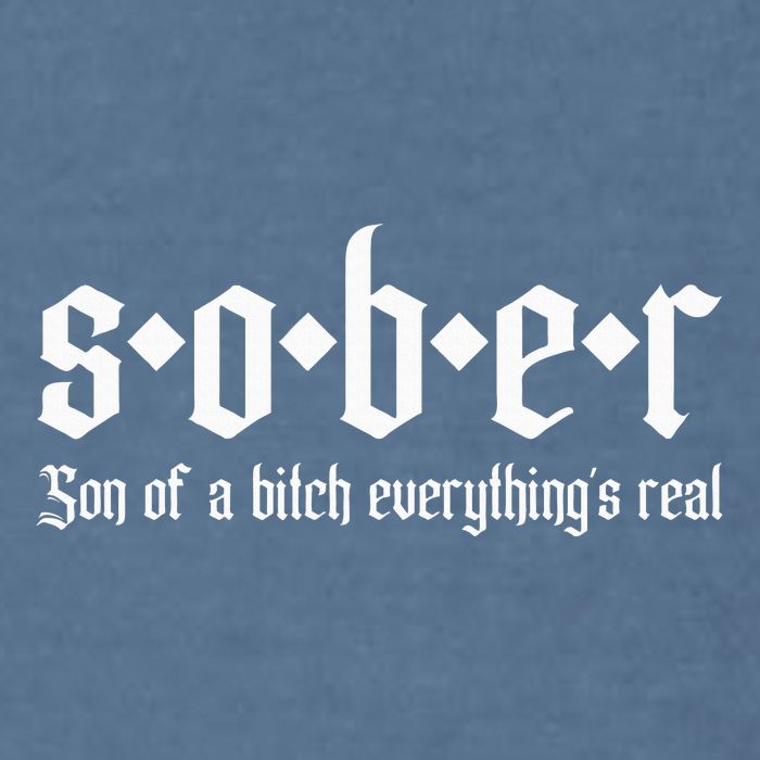 Sober Son Of A Bitch Everythings Real Alcoholics Aa Recovery Garment-Dyed Sweatshirt