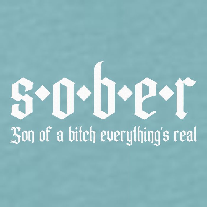 Sober Son Of A Bitch Everythings Real Alcoholics Aa Recovery Sueded Cloud Jersey T-Shirt