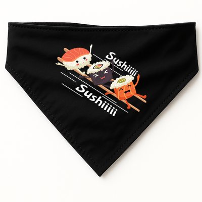 Sushi Sliding On Chopsticks Funny Graphic Plus Size Shirt For Girl Boy Unisex USA-Made Doggie Bandana