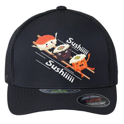 Sushi Sliding On Chopsticks Funny Graphic Plus Size Shirt For Girl Boy Unisex Flexfit Unipanel Trucker Cap