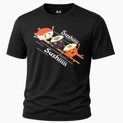 Sushi Sliding On Chopsticks Funny Graphic Plus Size Shirt For Girl Boy Unisex Performance Shirt