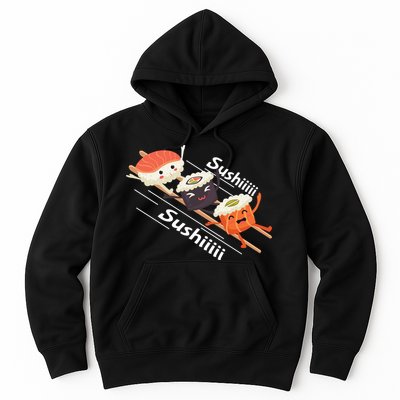 Sushi Sliding On Chopsticks Funny Graphic Plus Size Shirt For Girl Boy Unisex Hoodie