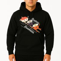Sushi Sliding On Chopsticks Funny Graphic Plus Size Shirt For Girl Boy Unisex Hoodie