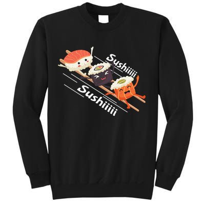Sushi Sliding On Chopsticks Funny Graphic Plus Size Shirt For Girl Boy Unisex Sweatshirt