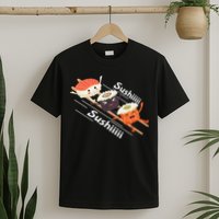 Sushi Sliding On Chopsticks Funny Graphic Plus Size Shirt For Girl Boy Unisex T-Shirt