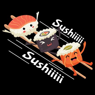 Sushi Sliding On Chopsticks Funny Graphic Plus Size Shirt For Girl Boy Unisex T-Shirt