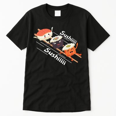 Sushi Sliding On Chopsticks Funny Graphic Plus Size Shirt For Girl Boy Unisex Tall T-Shirt