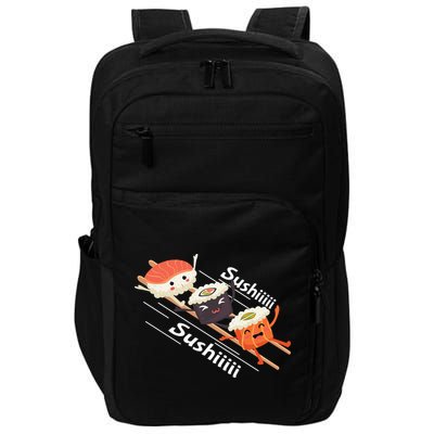 Sushi Sliding On Chopsticks Funny Graphic Plus Size Shirt For Girl Boy Unisex Impact Tech Backpack