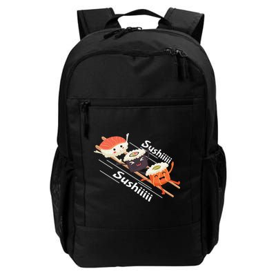 Sushi Sliding On Chopsticks Funny Graphic Plus Size Shirt For Girl Boy Unisex Backpack