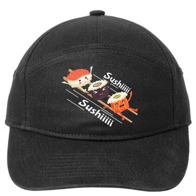 Sushi Sliding On Chopsticks Funny Graphic Plus Size Shirt For Girl Boy Unisex 7-Panel Snapback Hat
