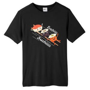 Sushi Sliding On Chopsticks Funny Graphic Plus Size Shirt For Girl Boy Unisex Tall Fusion ChromaSoft Performance T-Shirt