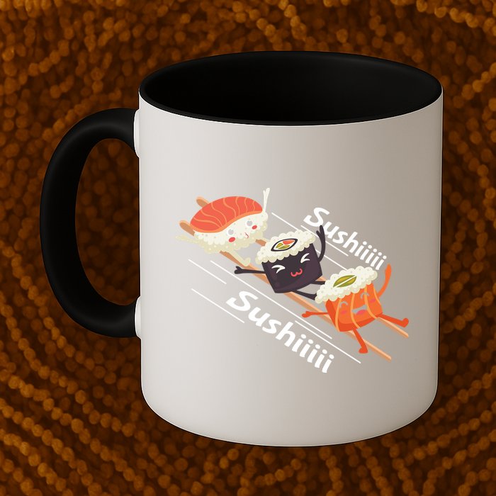 Sushi Sliding On Chopsticks Funny Graphic Plus Size Shirt For Girl Boy Unisex Mug