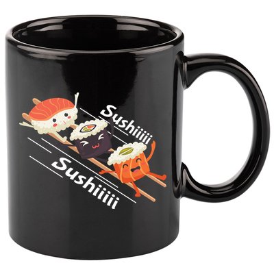 Sushi Sliding On Chopsticks Funny Graphic Plus Size Shirt For Girl Boy Unisex 11oz C Handle Ceramic Mug