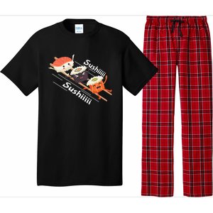 Sushi Sliding On Chopsticks Funny Graphic Plus Size Shirt For Girl Boy Unisex Pajama Set