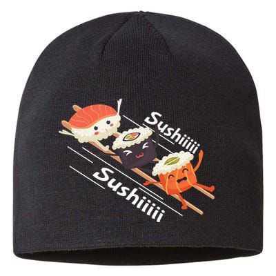 Sushi Sliding On Chopsticks Funny Graphic Plus Size Shirt For Girl Boy Unisex Sustainable Beanie