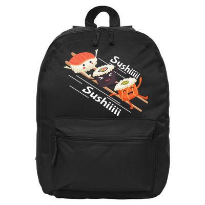 Sushi Sliding On Chopsticks Funny Graphic Plus Size Shirt For Girl Boy Unisex 16 in Basic Backpack