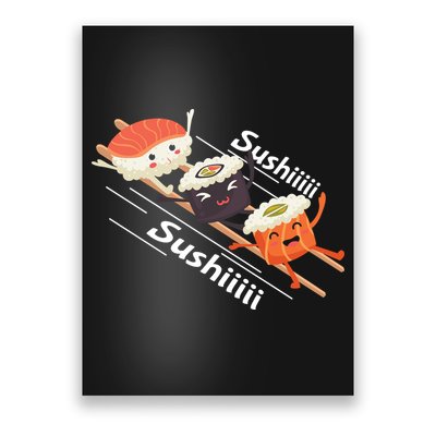 Sushi Sliding On Chopsticks Funny Graphic Plus Size Shirt For Girl Boy Unisex Poster