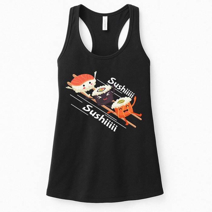 Sushi Sliding On Chopsticks Funny Graphic Plus Size Shirt For Girl Boy Unisex Womens Tank Top