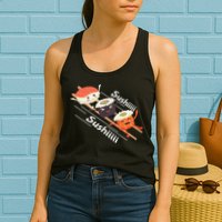Sushi Sliding On Chopsticks Funny Graphic Plus Size Shirt For Girl Boy Unisex Womens Tank Top