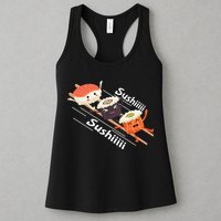 Sushi Sliding On Chopsticks Funny Graphic Plus Size Shirt For Girl Boy Unisex Womens Tank Top