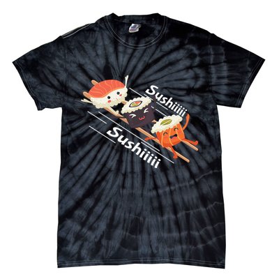 Sushi Sliding On Chopsticks Funny Graphic Plus Size Shirt For Girl Boy Unisex Tie-Dye T-Shirt