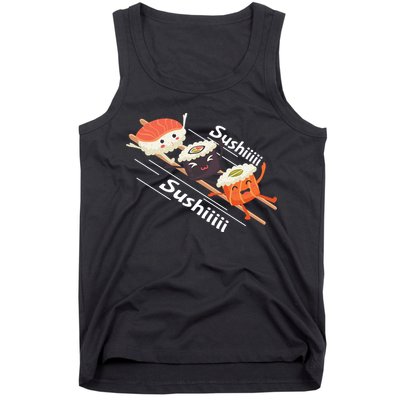 Sushi Sliding On Chopsticks Funny Graphic Plus Size Shirt For Girl Boy Unisex Tank Top