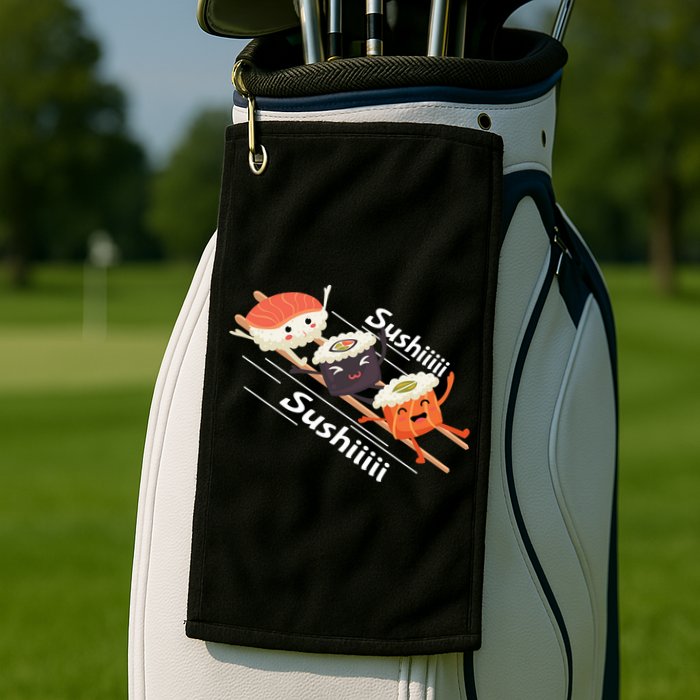 Sushi Sliding On Chopsticks Funny Graphic Plus Size Shirt For Girl Boy Unisex Golf Towel
