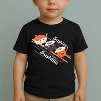 Sushi Sliding On Chopsticks Funny Graphic Plus Size Shirt For Girl Boy Unisex Toddler T-Shirt