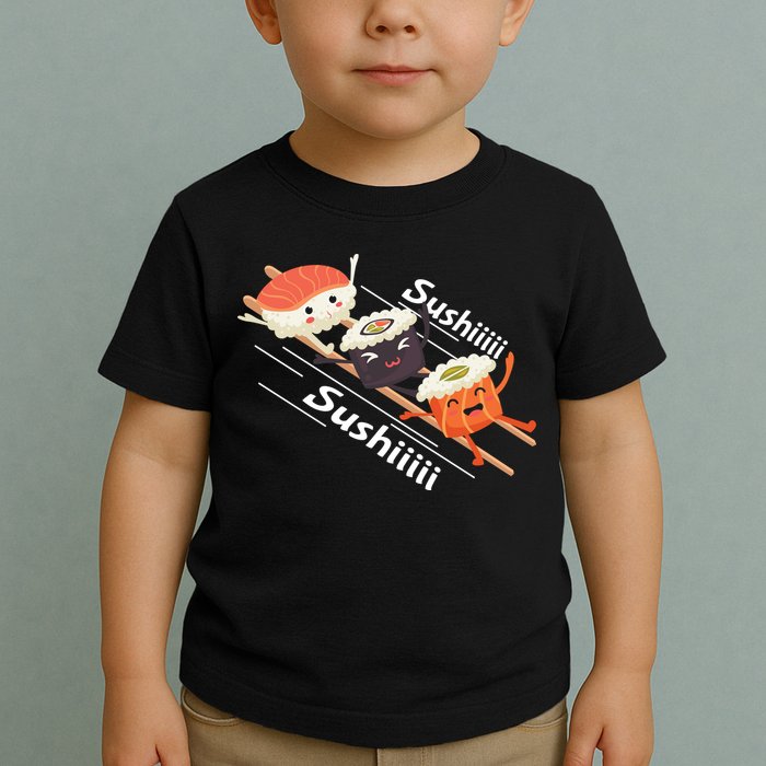 Sushi Sliding On Chopsticks Funny Graphic Plus Size Shirt For Girl Boy Unisex Toddler T-Shirt