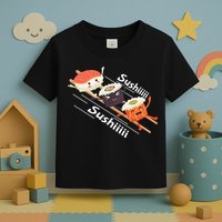 Sushi Sliding On Chopsticks Funny Graphic Plus Size Shirt For Girl Boy Unisex Toddler T-Shirt