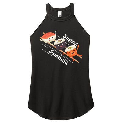 Sushi Sliding On Chopsticks Funny Graphic Plus Size Shirt For Girl Boy Unisex Women's Perfect Tri Rocker Tank